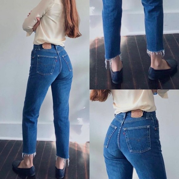 Vintage Levi’s 550 high waist “mom jeans” - dark wash, red tab 80s vintage ❤️💙 - Picture 1 of 14